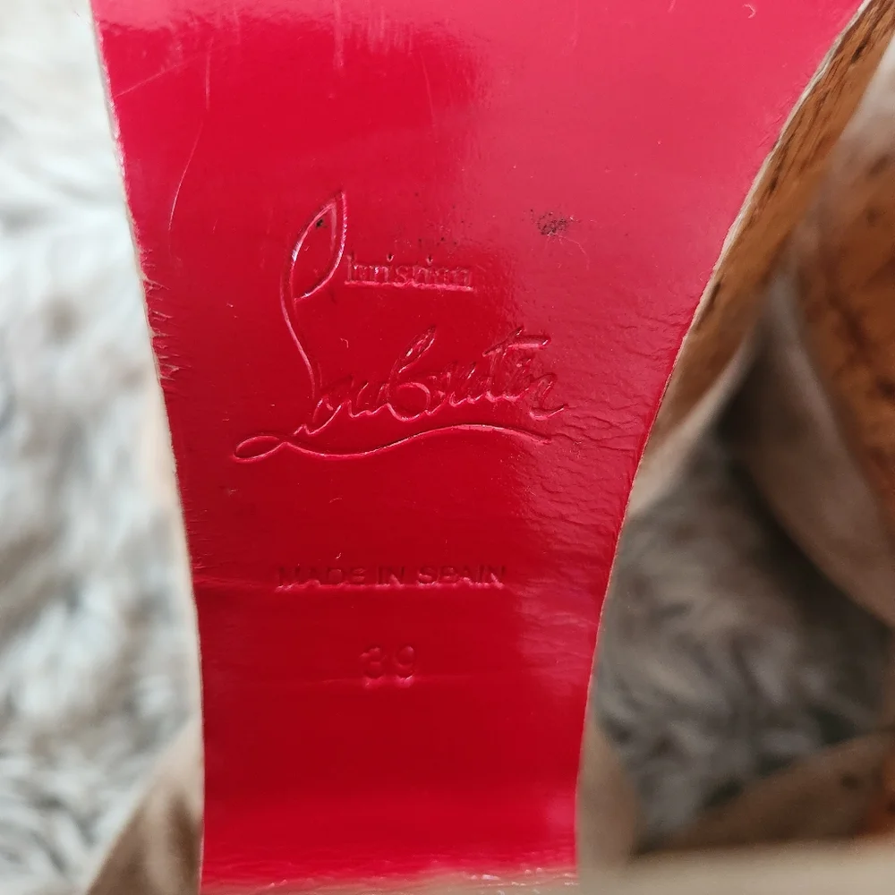 Authentic Christian Louboutin Super Dombasle Sandals In Beige Size IT 39 US‎ 9